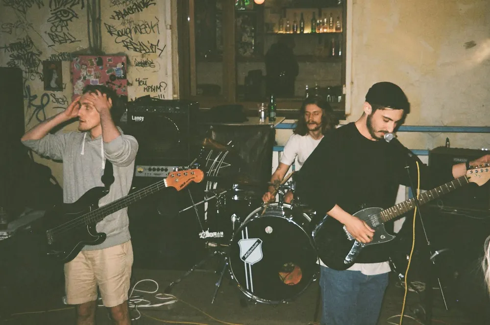 Musicians playing live music in the corner